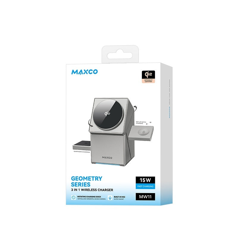 Qi2 3-in-1 Wireless Charger with Auto-Rotating Magic Cube Dock for IPhone 16/15/14 Pro Max, AirPods, and IWatch Fast Charging