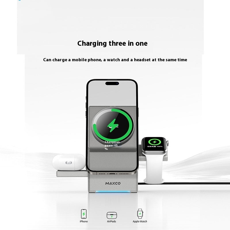 Qi2 3-in-1 Wireless Charger with Auto-Rotating Magic Cube Dock for IPhone 16/15/14 Pro Max, AirPods, and IWatch Fast Charging