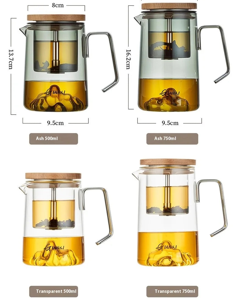 GIANXI Transparent Coffee Glass Mug – Stainless Steel Portable Handle, Drinkware for Home & Kitchen Use