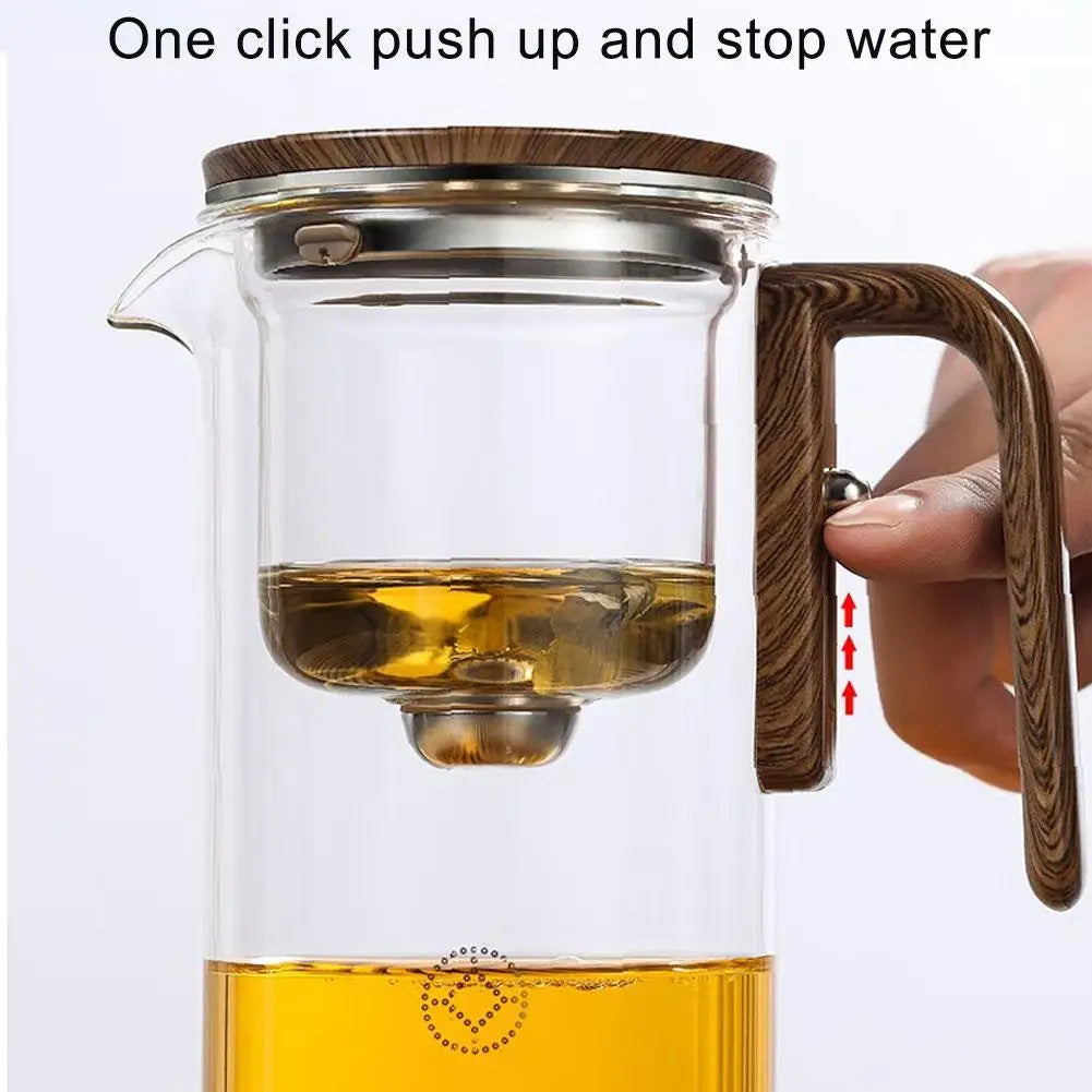 High-Grade Glass Teapot Kettle with Infuser – 520-800ml, Water Separation, Inner Magnet, One-Click Magnetic Switch, Tea Filtration