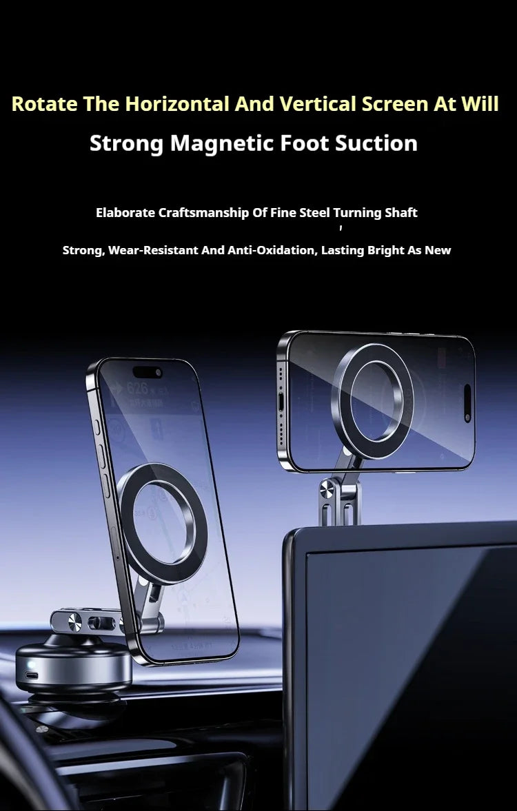 New X94 Magnetic Vacuum Adsorption Car Phone Holder 360° Rotating Strong Suction Holder for Mobile Phone Desktop Live Streaming