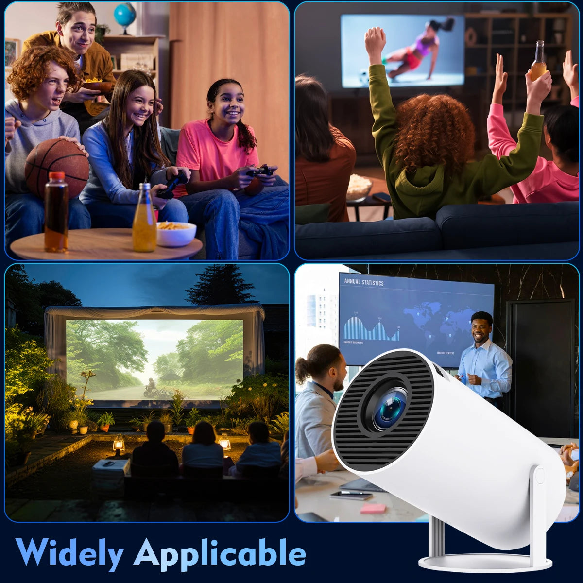 Magcubic HY300 PRO 4K Android Projector - Dual Wi-Fi 6, 260 ANSI, 1080P HD, Bluetooth 5.0, Home & Outdoor Cinema