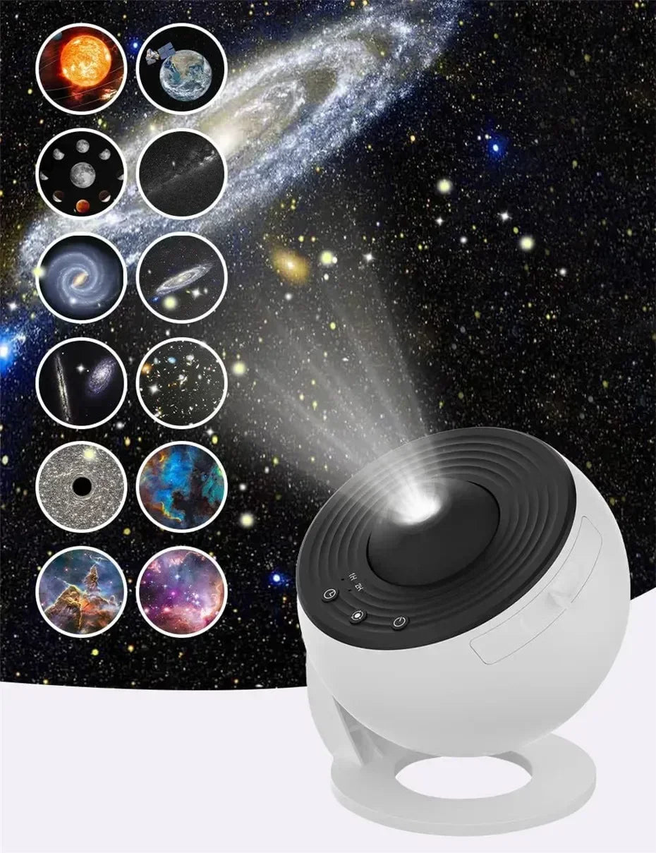 Starry Sky Night Light Galaxy Projector 360°Rotate Planetarium Lamp For Bedroom Valentines Day Gift Wedding Send 13 Sets Of Film