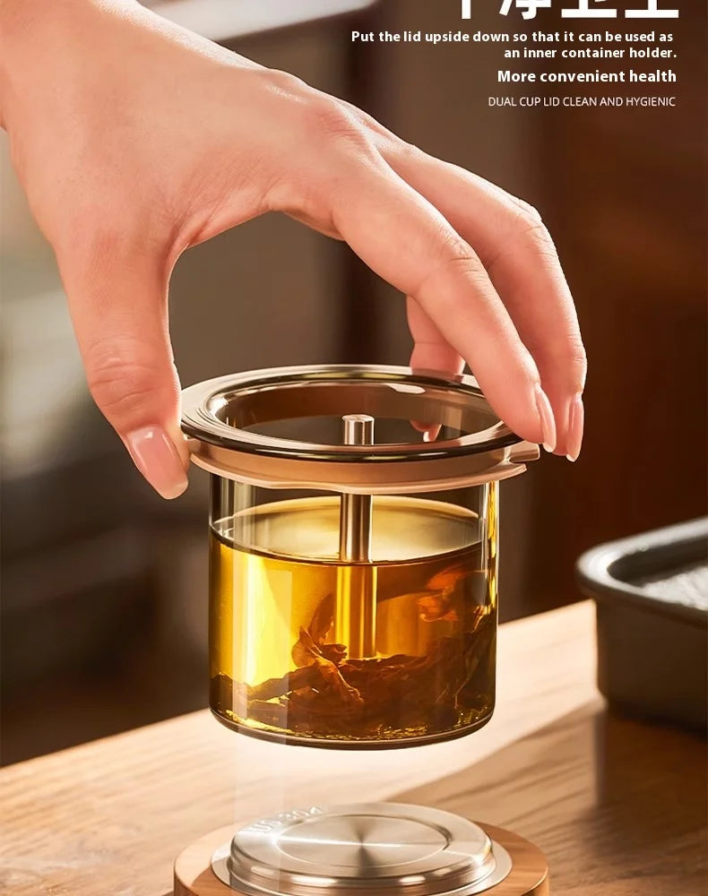 GIANXI Transparent Coffee Glass Mug – Stainless Steel Portable Handle, Drinkware for Home & Kitchen Use