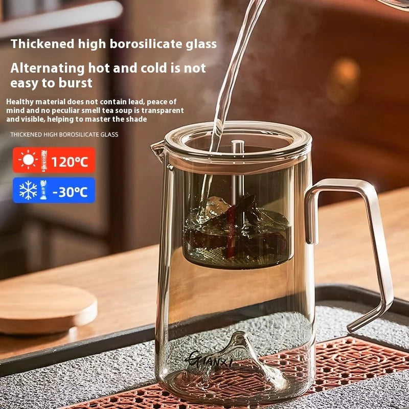 GIANXI Transparent Coffee Glass Mug – Stainless Steel Portable Handle, Drinkware for Home & Kitchen Use