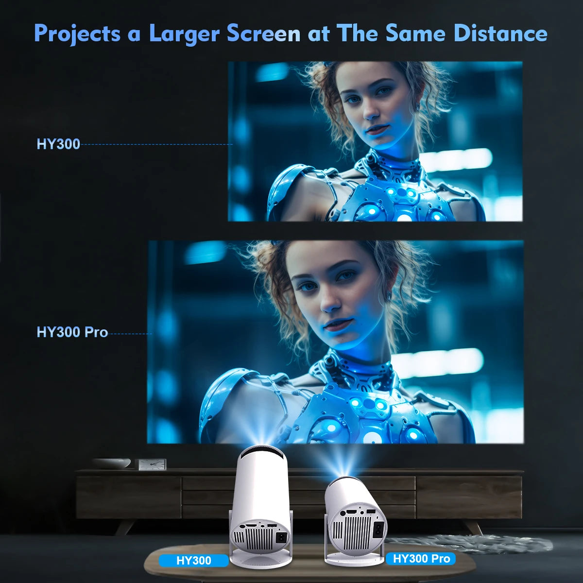 Magcubic HY300 PRO 4K Android Projector - Dual Wi-Fi 6, 260 ANSI, 1080P HD, Bluetooth 5.0, Home & Outdoor Cinema