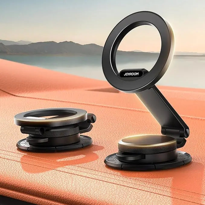 Joyroom Magnetic Car Mount All-Metal Strongest Magnet Foldable Phone Holder for Car Dashboard Tesla Phone Mount For iPhone
