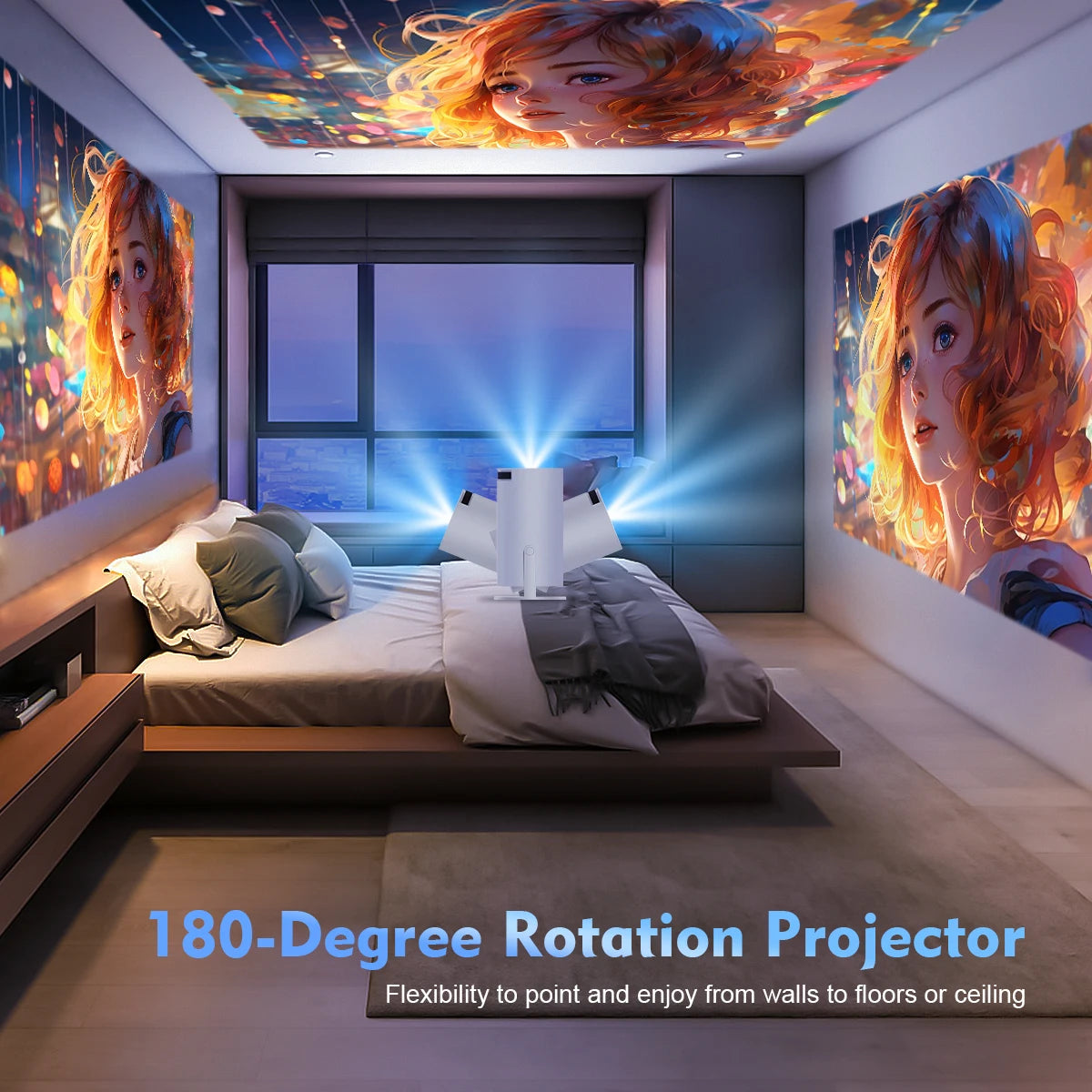 Magcubic HY300 PRO 4K Android Projector - Dual Wi-Fi 6, 260 ANSI, 1080P HD, Bluetooth 5.0, Home & Outdoor Cinema