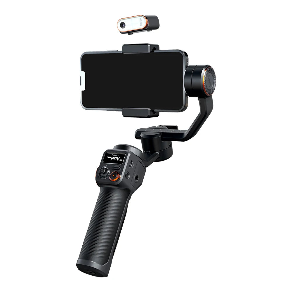 Hohem-iSteady M6 Kit Gimbal for Smartphone, 3-Axis Gimbal, AI Tracker, Fill Light, for iPhone 16 Pro Max and Android Stabilizer.