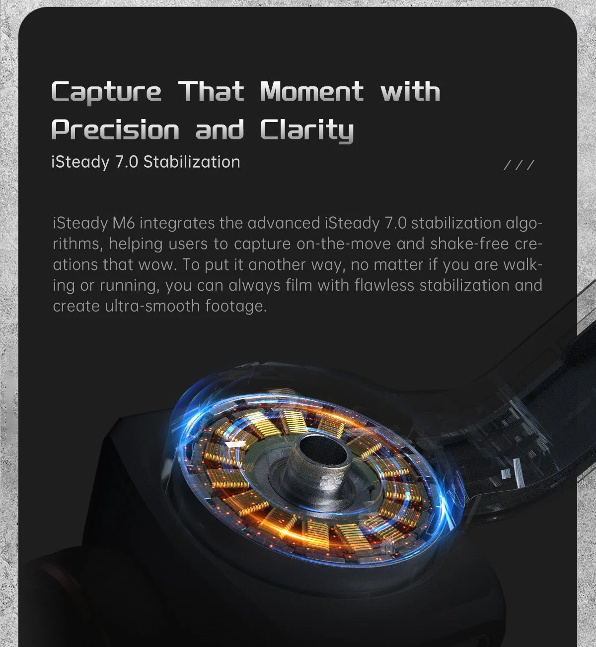 Hohem-iSteady M6 Kit Gimbal for Smartphone, 3-Axis Gimbal, AI Tracker, Fill Light, for iPhone 16 Pro Max and Android Stabilizer.