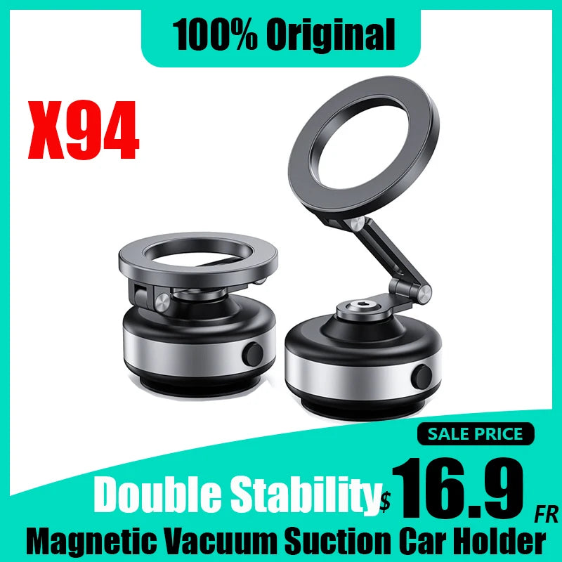 New X94 Magnetic Vacuum Adsorption Car Phone Holder 360° Rotating Strong Suction Holder for Mobile Phone Desktop Live Streaming