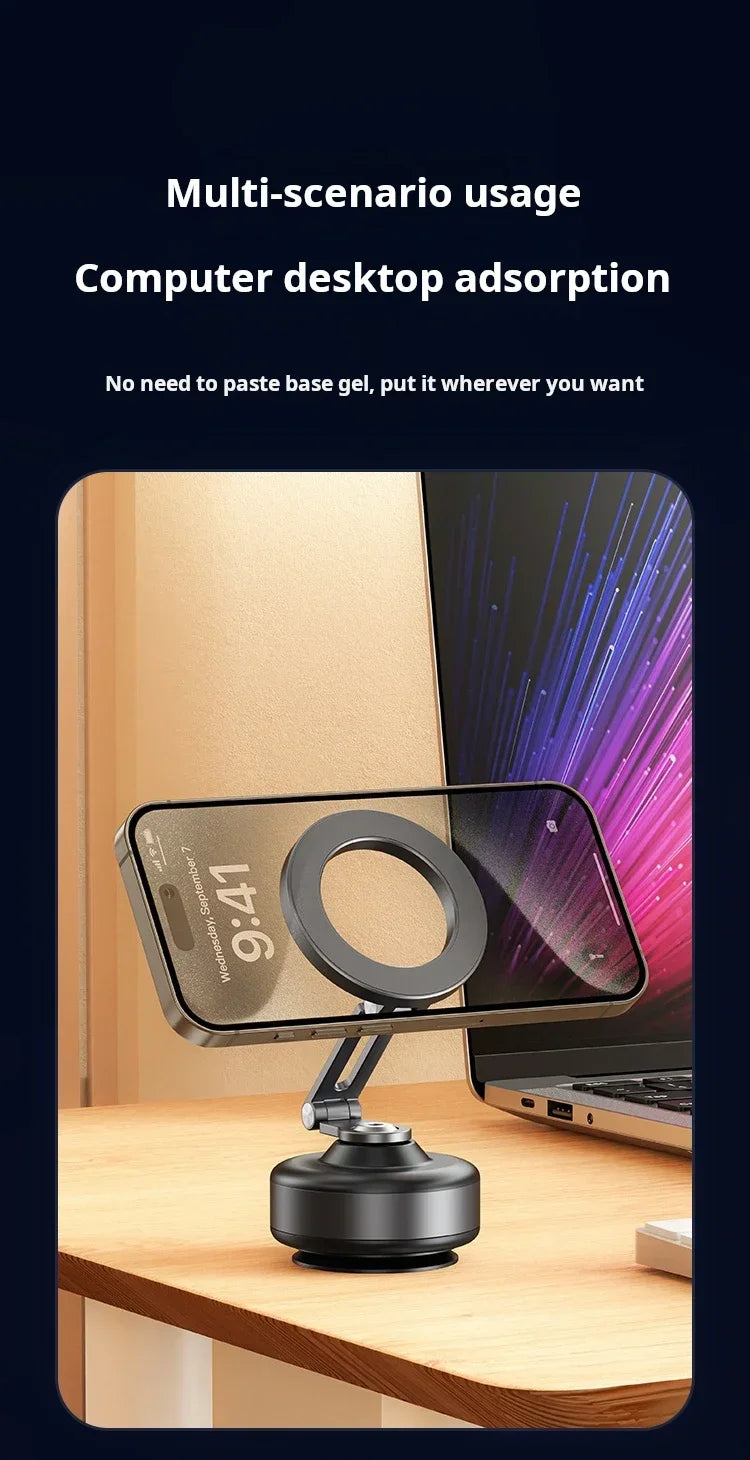 New X94 Magnetic Vacuum Adsorption Car Phone Holder 360° Rotating Strong Suction Holder for Mobile Phone Desktop Live Streaming