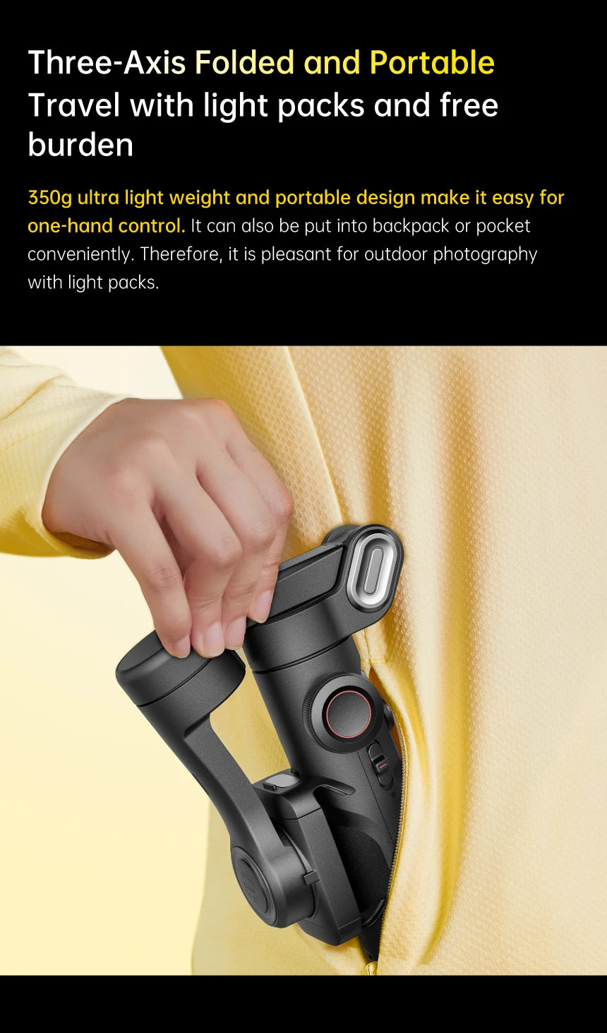 AOCHUAN 3-Axis Smartphone Gimbal Stabilizer with Fill Light – Face Tracking, Vlog & TikTok Ready for iPhone & Android