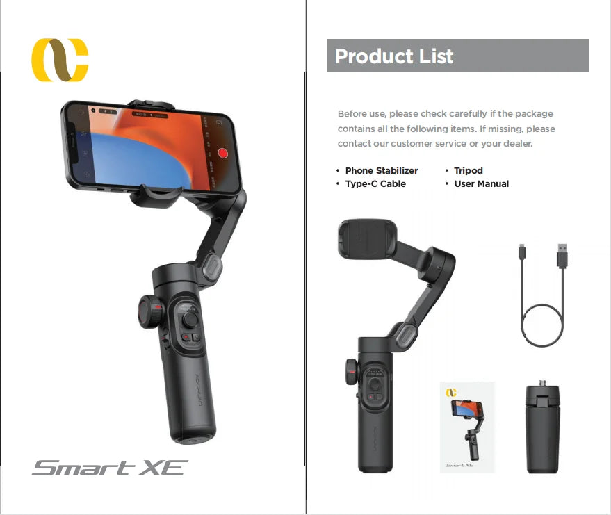 AOCHUAN 3-Axis Smartphone Gimbal Stabilizer with Fill Light – Face Tracking, Vlog & TikTok Ready for iPhone & Android