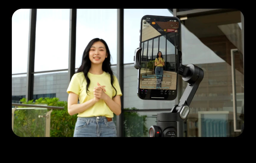 AOCHUAN 3-Axis Smartphone Gimbal Stabilizer with Fill Light – Face Tracking, Vlog & TikTok Ready for iPhone & Android