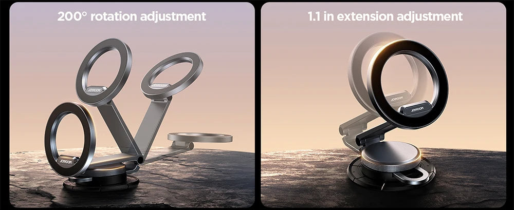 Joyroom Magnetic Car Mount All-Metal Strongest Magnet Foldable Phone Holder for Car Dashboard Tesla Phone Mount For iPhone