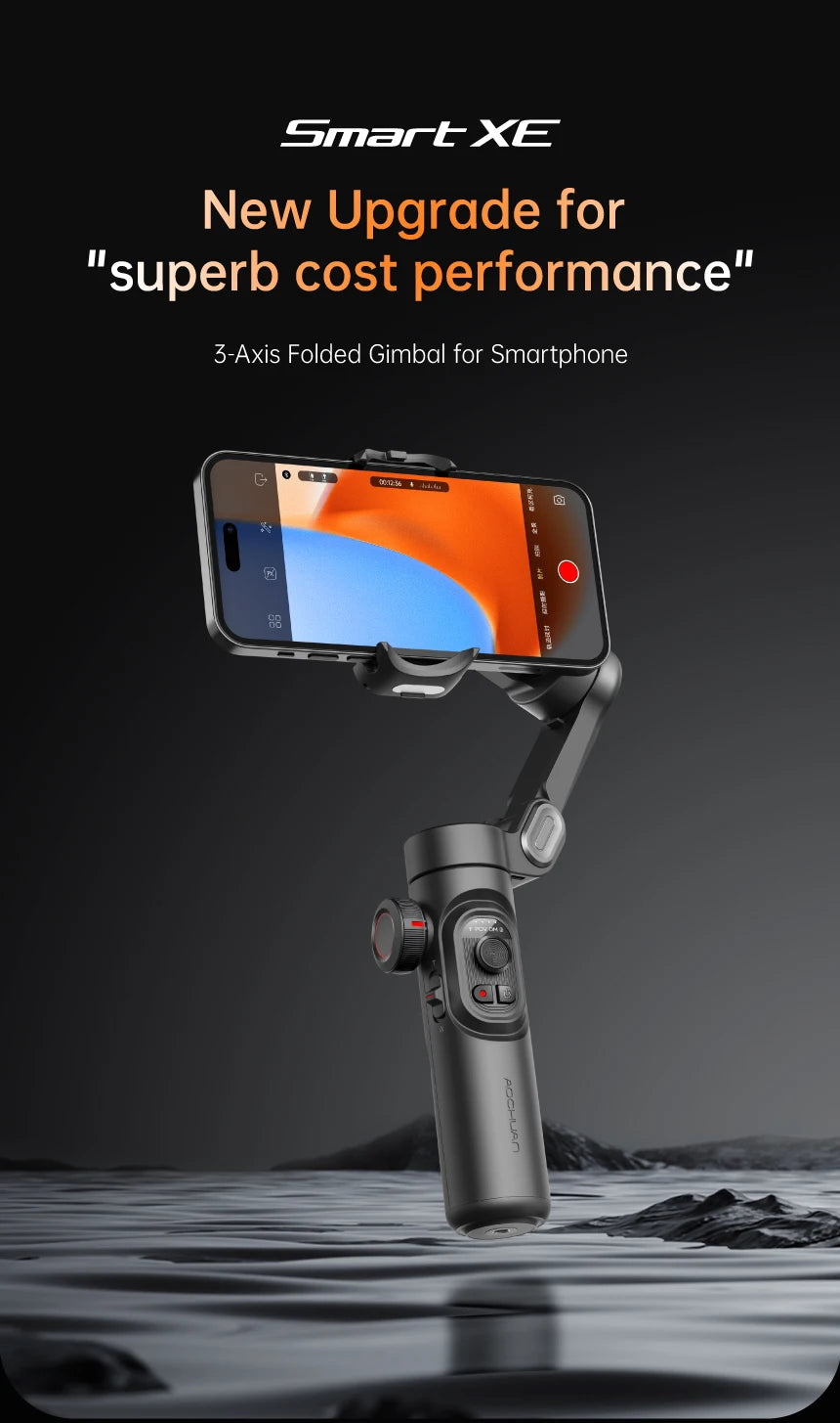 AOCHUAN 3-Axis Smartphone Gimbal Stabilizer with Fill Light – Face Tracking, Vlog & TikTok Ready for iPhone & Android