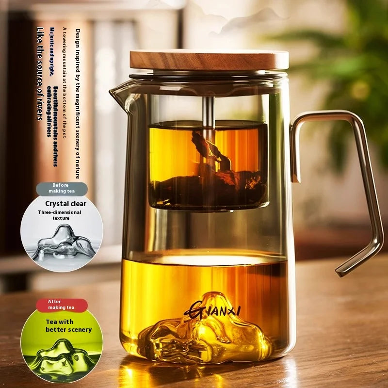 GIANXI Transparent Coffee Glass Mug – Stainless Steel Portable Handle, Drinkware for Home & Kitchen Use