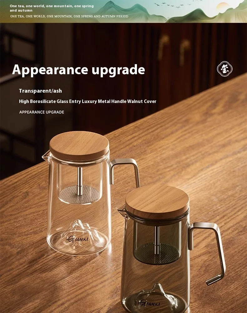 GIANXI Transparent Coffee Glass Mug – Stainless Steel Portable Handle, Drinkware for Home & Kitchen Use