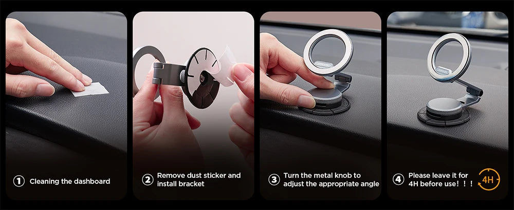 Joyroom Magnetic Car Mount All-Metal Strongest Magnet Foldable Phone Holder for Car Dashboard Tesla Phone Mount For iPhone