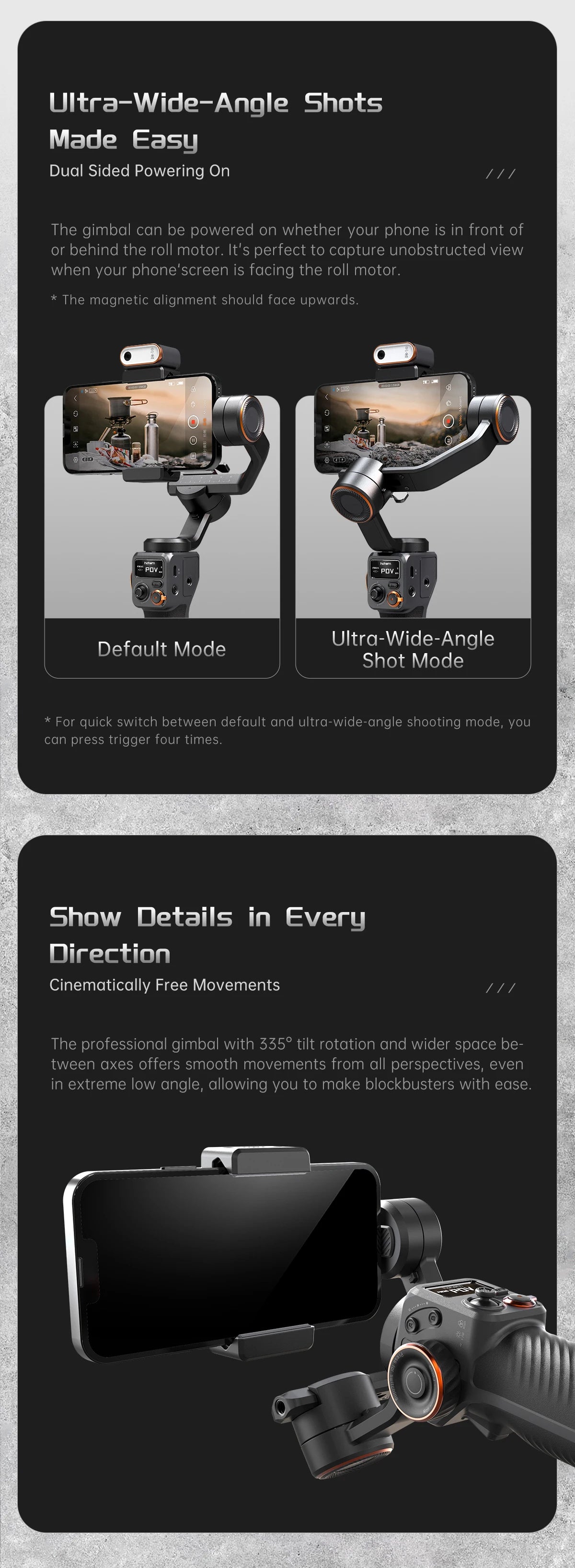 Hohem-iSteady M6 Kit Gimbal for Smartphone, 3-Axis Gimbal, AI Tracker, Fill Light, for iPhone 16 Pro Max and Android Stabilizer.
