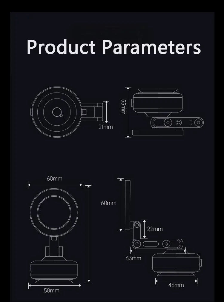 Car Magnetic Vacuum X94 & X93 Adsorption Bracket 360° Rotating, Electric Sucker Holder