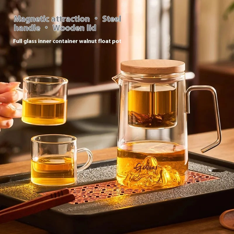 GIANXI Transparent Coffee Glass Mug – Stainless Steel Portable Handle, Drinkware for Home & Kitchen Use