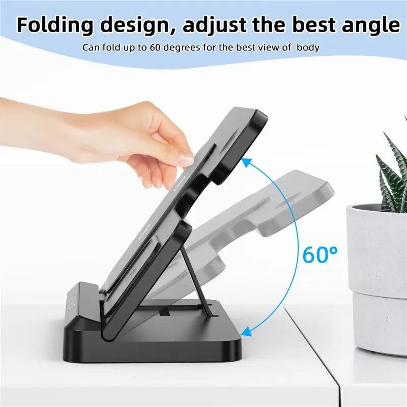 3-in-1 Wireless Charging Stand for iPhone 15/14/13 & Samsung Galaxy S22/S21, Watch 5/4/3, Buds – Fast Charging Dock Station