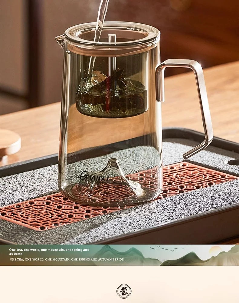 GIANXI Transparent Coffee Glass Mug – Stainless Steel Portable Handle, Drinkware for Home & Kitchen Use