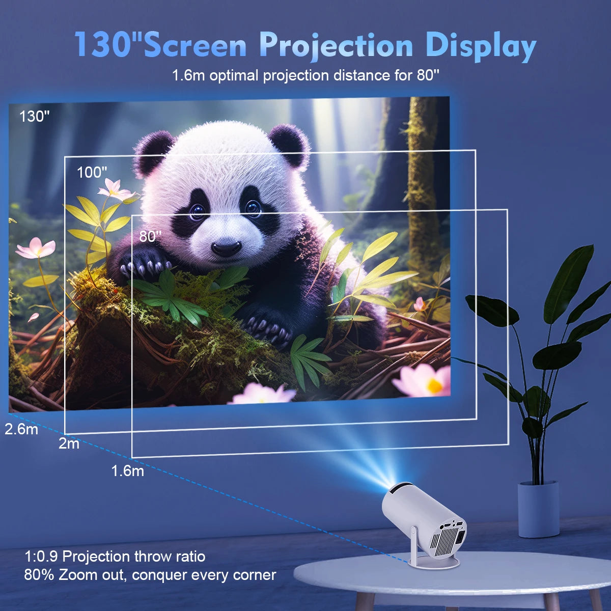 Magcubic HY300 PRO 4K Android Projector - Dual Wi-Fi 6, 260 ANSI, 1080P HD, Bluetooth 5.0, Home & Outdoor Cinema
