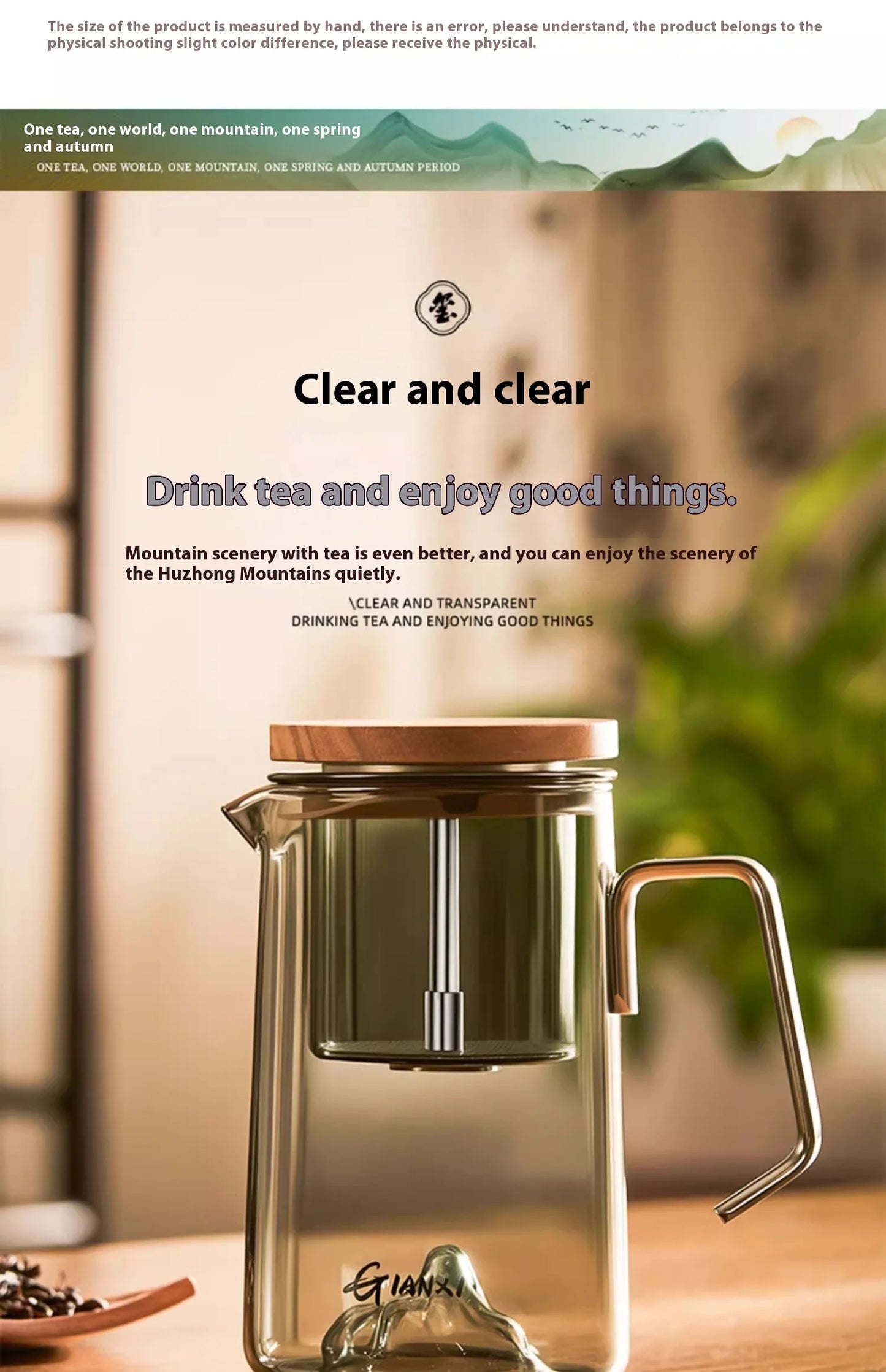 GIANXI Transparent Coffee Glass Mug – Stainless Steel Portable Handle, Drinkware for Home & Kitchen Use